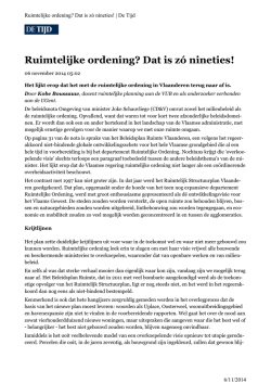Ruimtelijke ordening? Dat is zó nineties!