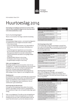 Informatieblad Huurtoeslag 2014