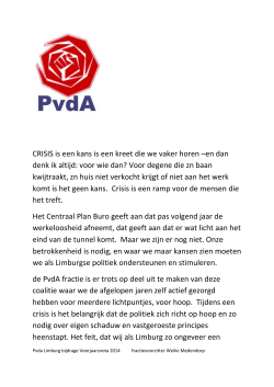 PvdA Limburg Voorjaarsnota
