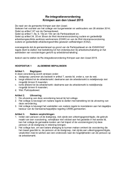 Re-integratieverordening Krimpen aan den IJssel 2015