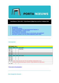 Jaaragenda Re-integratie docent