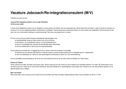 Vacature Jobcoach/Re-integratieconsulent (M/V)