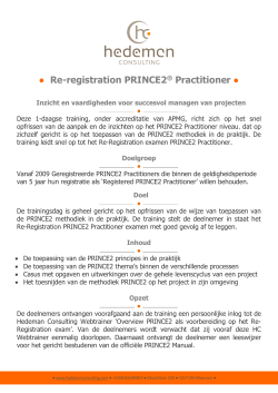 Re-registration PRINCE2® Practitioner