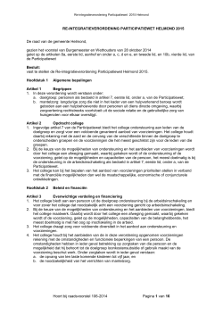 Re-integratieverordening Participatiewet Helmond 2015