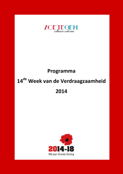 Programma 14 Week van de Verdraagzaamheid 2014