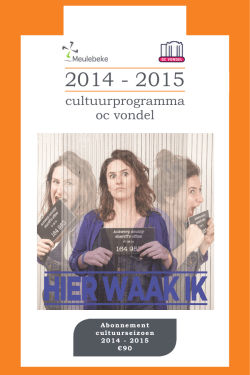 Cultuurprogramma 2014 - 2015