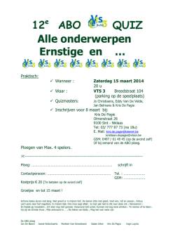 Inschrijvingsformulier voor de twaalfde ABO
