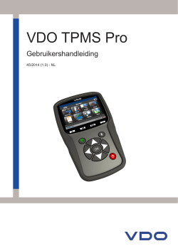 Gebruikershandleiding VDO TPMS PRO