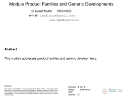 Module Product Families and Generic Developments