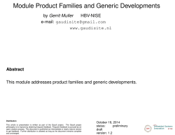 Module Product Families and Generic Developments