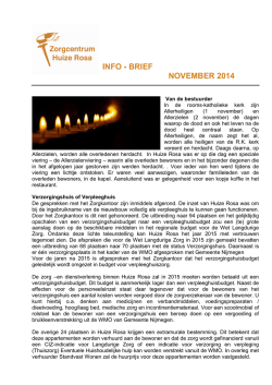Infobrief Huize Rosa November 2014