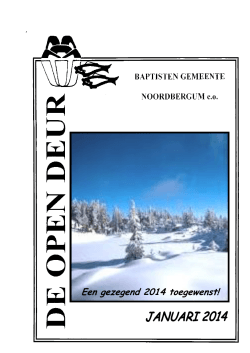 "De Open Deur" Januari 2014 (PDF)