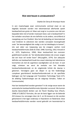 HOE MEETBAAR IS LEESBAARHEID?