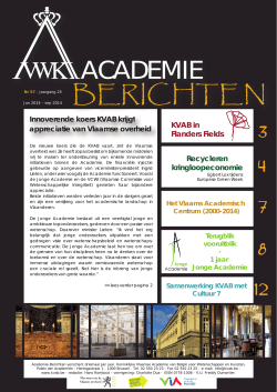 Jun 2014 - Koninklijke Vlaamse Academie van België voor