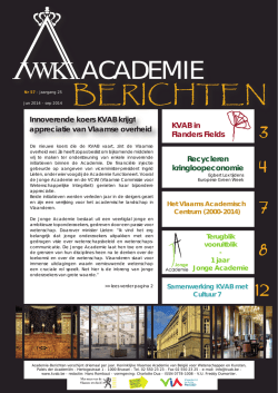 Jun 2014 - Koninklijke Vlaamse Academie van Belgi&euml; voor