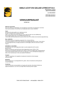 Download onze verhuurprijslijst - Smile Licht En Geluid Utrecht BV