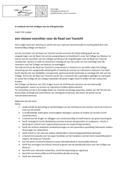 een nieuwe voorzitter voor de Raad van Toezicht