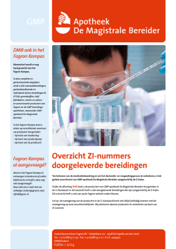 Overzicht ZI-nummers doorgeleverde bereidingen