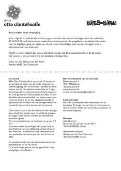 Otto Clantskoalle info gids 2014-2015
