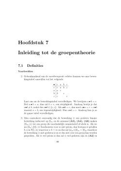 Hoofdstuk 7 Inleiding tot de groepentheorie