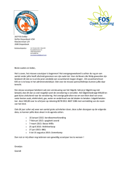 Beste ouders en leden, Het is zover, het nieuwe