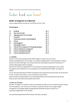 Kader arrangeren en indiceren versie 4 juni 2014