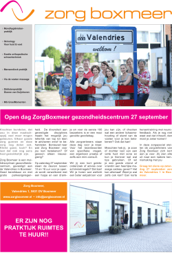 Open dag Zorg Boxmeer zaterdag 27 september 10-16