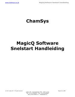 ChamSys MagicQ Software Snelstart Handleiding
