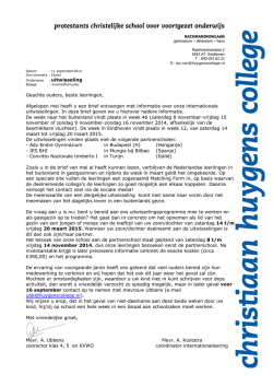 Uitwisseling eerste brief - Christiaan Huygens College