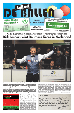 Dick Jaspers wint Deurnese finale in Nederland