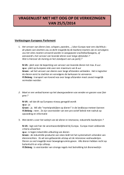 vragenlijst met het oog op de verkiezingen van 25/5/2014