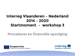 Workshop 3 - Interreg Vlaanderen Nederland