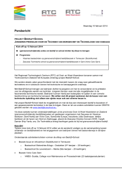 Persbericht - Techniek is sjiek