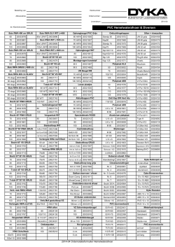 Ordernotatieformulier PVC hemelwaterafvoer en diversen