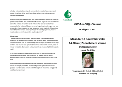 GOSA en Vl@s Veurne Nodigen u uit: Maandag 17 november 2014