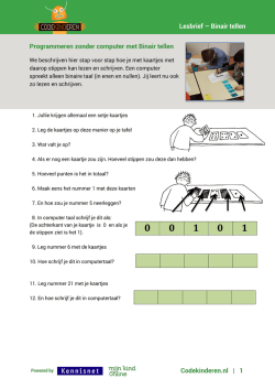 Lesbrief – Binair tellen Codekinderen.nl | 1 Programmeren zonder