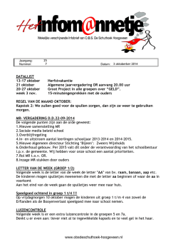 Infomannetje 03 oktober 2014
