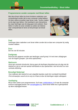 Docentenhandleiding – Binair tellen Codekinderen.nl | 1