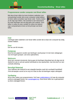 Docentenhandleiding &ndash; Binair tellen Codekinderen.nl | 1