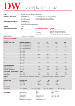 DW Tariefkaart 2014