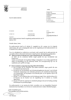 Het advies van de auditcommissie d.d. 9 oktober 2014