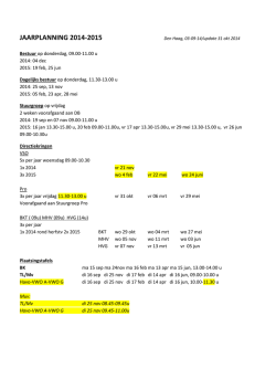 JAARPLANNING 2014-2015
