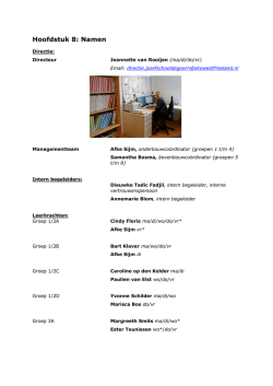 Hoofdstuk 8: Namen - SKO West