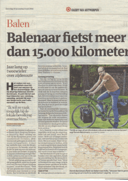 GvA - Balenaar fietst 15.000km - Dennis Berckmans