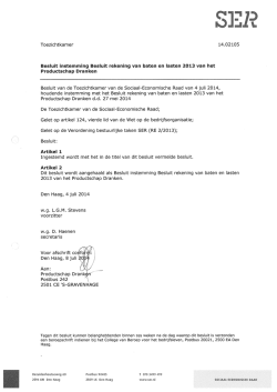 Goedgekeurde Productschap Dranken Jaarrekening 2013