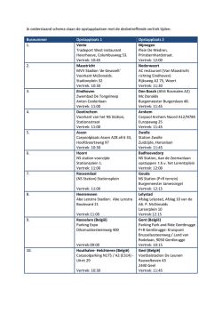 In onderstaand schema staan de opstapplaatsen met