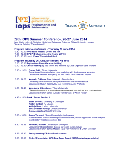 29th IOPS Summer Conference, 26