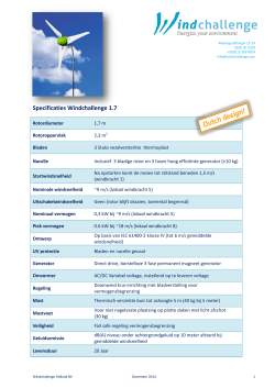 Specificaties Windchallenge 1.7 (Nederlands/Dutch)