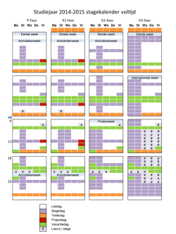 Studiejaar 2014-2015 stagekalender vol jd