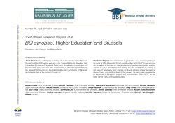 BSI synopsis. Higher Education and Brussels